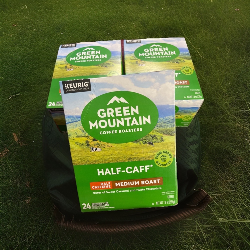Green Mountain Half-Caff Med Roast K-Cup Coffee Pods Keurig 3- 24ct Boxes 02/28